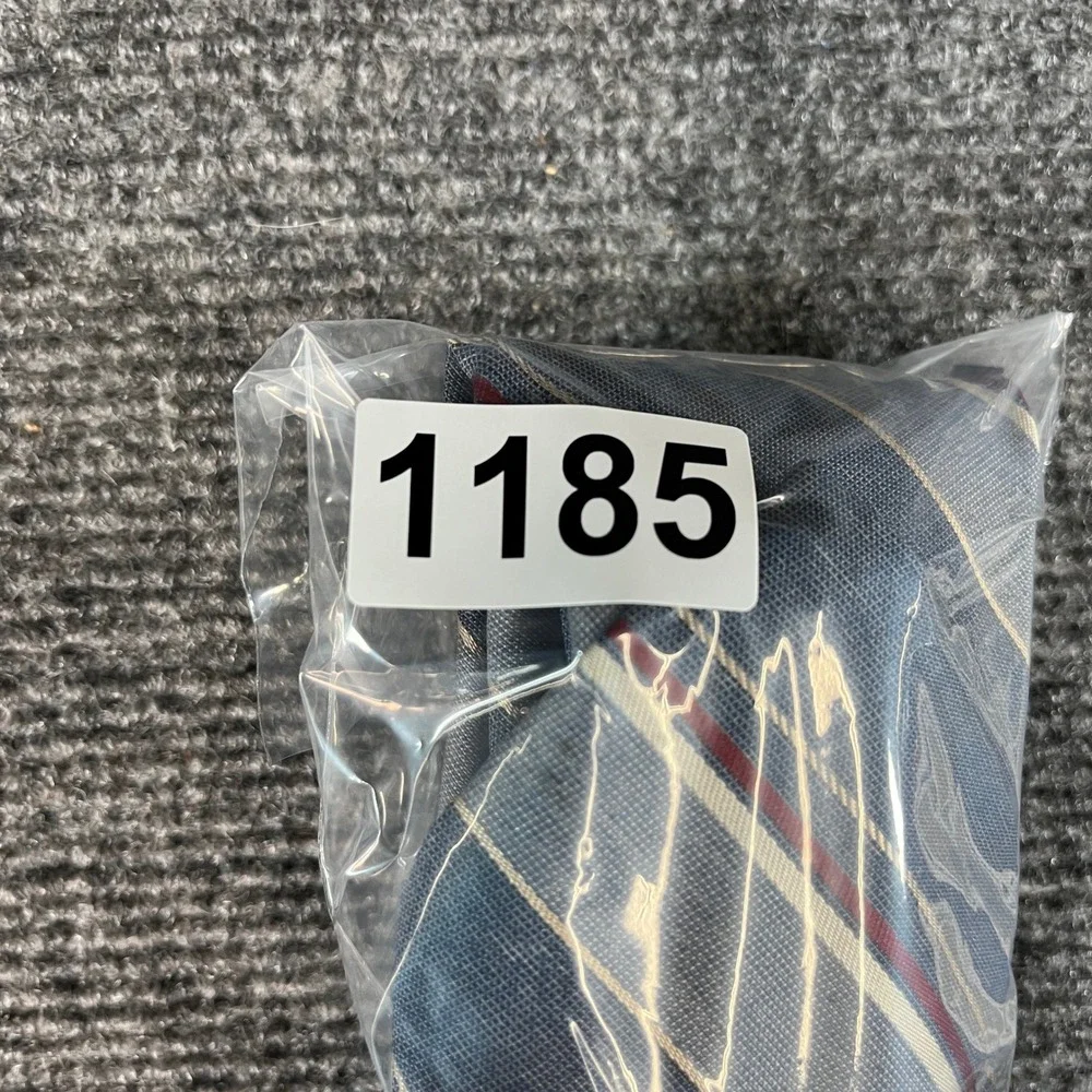 Christian Dior Mens Silk Blend Striped Tie Blue Burgundy Made in USA Woven Italy